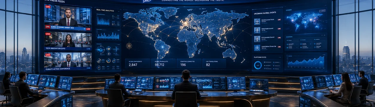 PRS International — 24/7 global press conference monitoring and operations command room